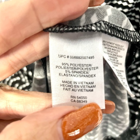 Nine West pretty feminine swirly mini diamond chain print ruched jersey #A20 - Picture 4 of 4